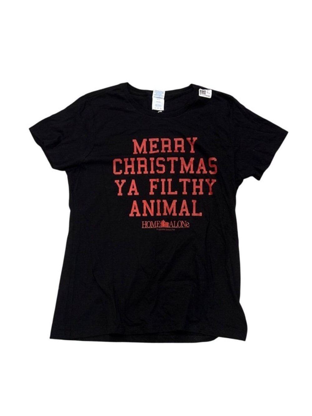 Home Alone Shirt Merry Christmas Ya Filthy Animal Black Womens Large Cotton